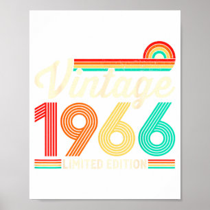 Póster Ilustración Vintage de 60 años de edad 1966