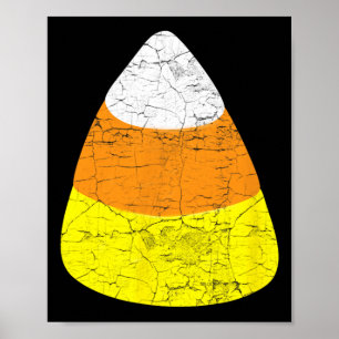 Póster Ilustracion Vintage de Halloween Candy Corn - Cand