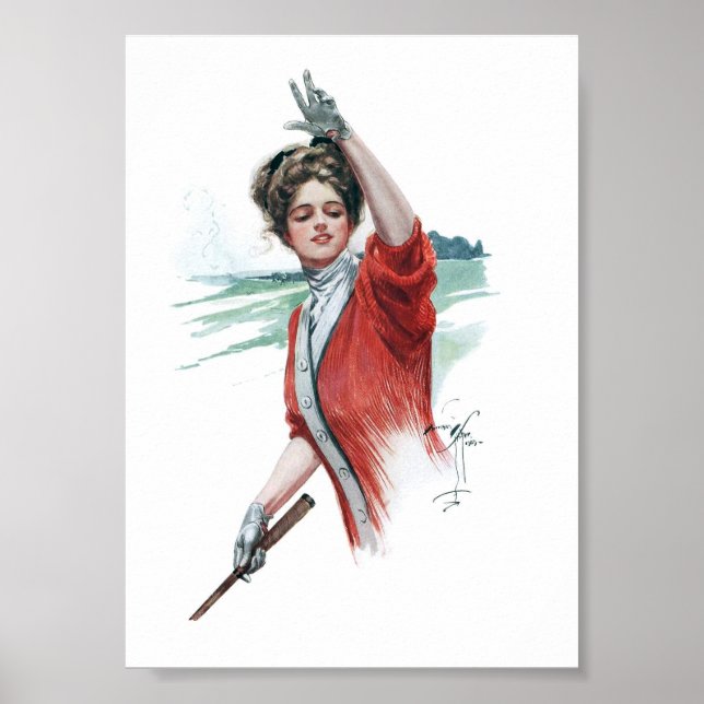 Póster Ilustracion vintage de una mujer (Frente)