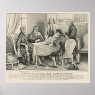 Póster Ilustracion vintage del Comité de Declaración