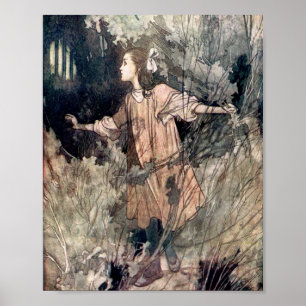 Póster Ilustración vintage El jardín secreto