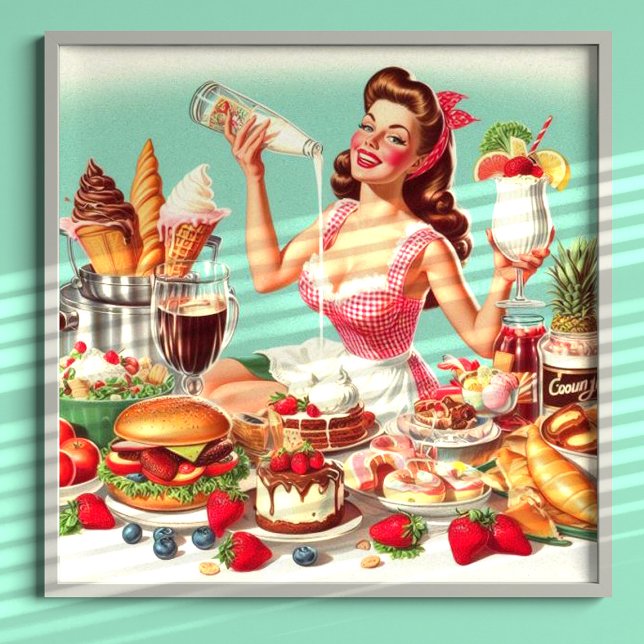 Póster Ilustracion Vintage Food Pin Up (Subido por el creador)