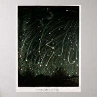 Ilustracion Vintage Meteor Shower