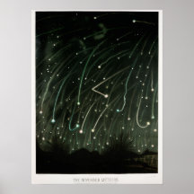 Ilustracion Vintage Meteor Shower