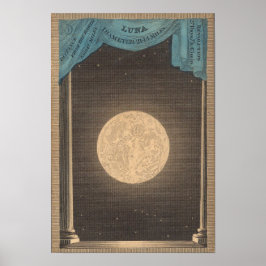 Póster Ilustracion Vintage Moon