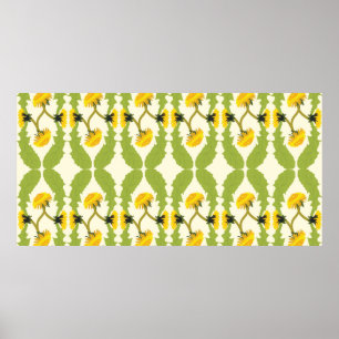 Póster ilustracion vintage patrón ininterrumpido decorati