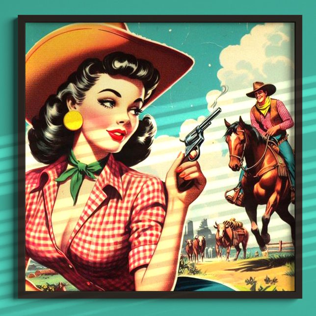 Póster Ilustracion Vintage Pulp Cowgirl (Subido por el creador)