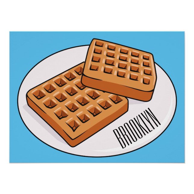 Póster Ilustracion Waffle personalizado (Anverso)