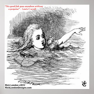 Póster Ilustración y cita de Lewis Carroll Looking Glass