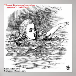 Póster Ilustración y cita de Lewis Carroll Looking Glass
