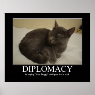 Póster Ilustraciones del gato de la diplomacia