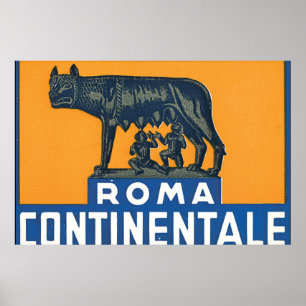 Póster Ilustraciones del poster del viaje de Roma
