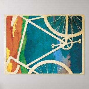Póster Ilustraciones hermosas de la bicicleta - bici NY