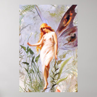 Póster Ilustraciones vintage de las hadas