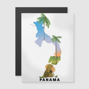 Póster ilustrado de mapa de Panamá.