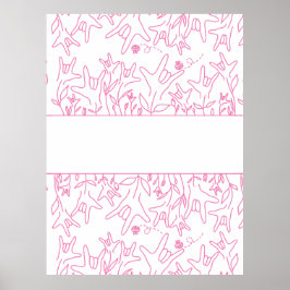 Póster ILY Bloom - Diseño ASL de nombre personalizado
