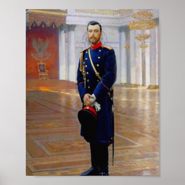 Póster Ilya Repin- Retrato de Nicolás II (Frente)