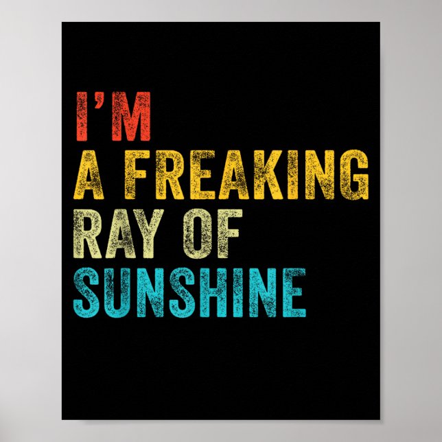 Póster I'm A Freaking Ray Of Sunshine Funny Sarcastic Vin (Frente)