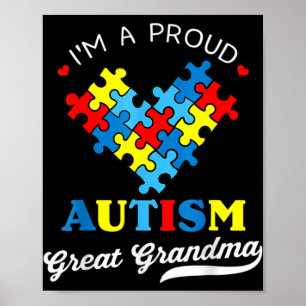 Póster I'm A Proud Great Grandma Autism Awareness Autisti