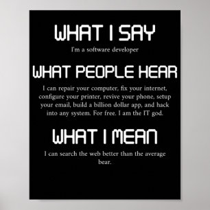 Póster I'm A Software Developer Funny Programming