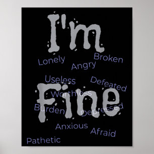 Póster Im Fine Suicide Prevention Awareness