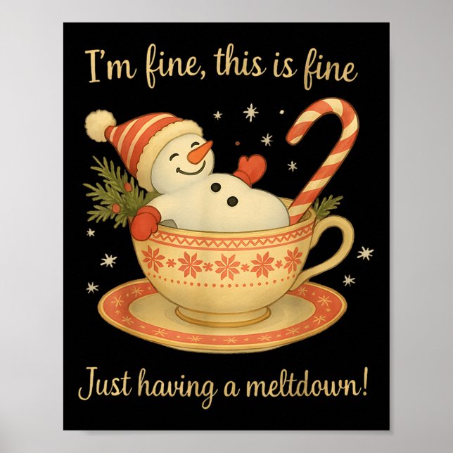 Póster I'm Fine This Is Fine Just Having Meltdown Christm (Frente)