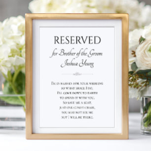 Póster I'm In Heaven For Wedding Brother Groom Memorial
