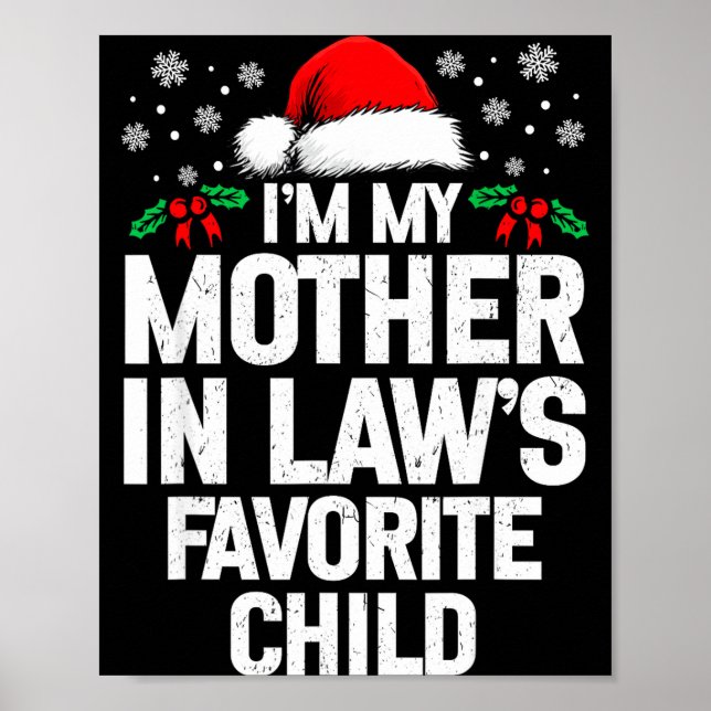 Póster I'm My Mother In Law's Favorite Child Funny Christ (Frente)