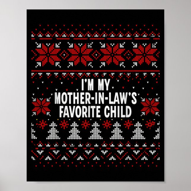 Póster I'm My Mother-in-law's Favorite Child Funny Christ (Frente)