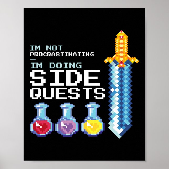 Póster I'm Not Procrastinating I'm Doing Side Quests Mmog (Frente)