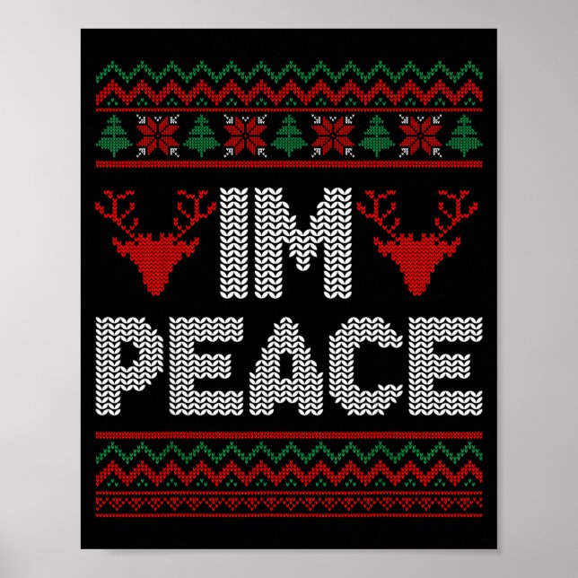 Póster I'm Peace Couple Matching Christmas Ugly Sweater  (Frente)