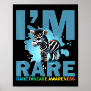 Póster Im Raras, Cebra Cuta Para La Conciencia De Las Enf