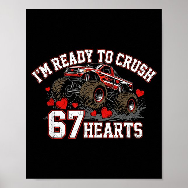Póster I'm Ready To Crush 67 Hearts Kids Valentine Day  (Frente)