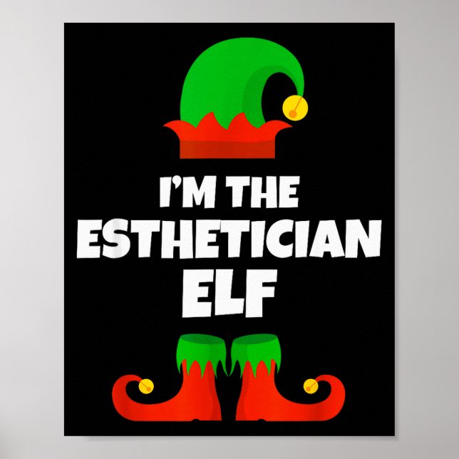 Póster I'm The Esthetician Elf Family Pajama Christmas Be (Frente)