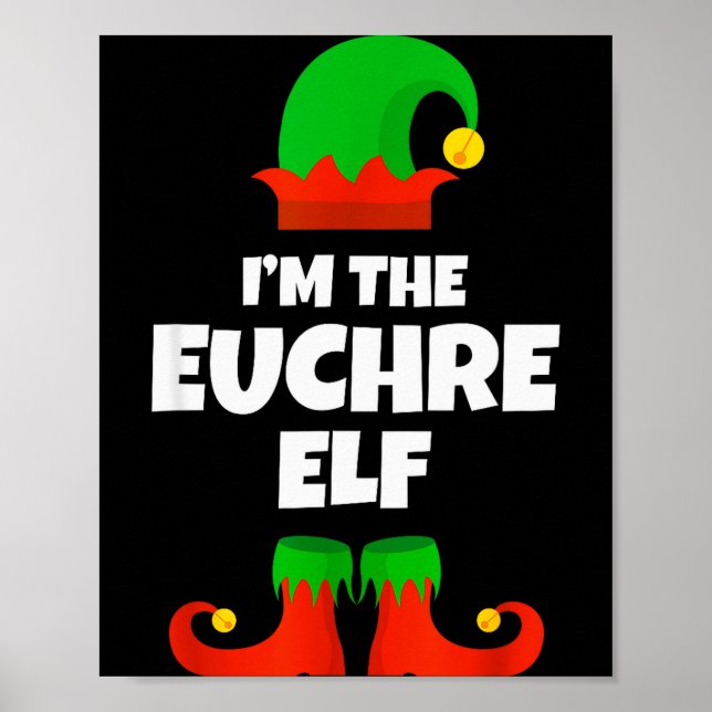 Póster I'm The Euchre Elf Family Pajama Christmas Funny P (Frente)