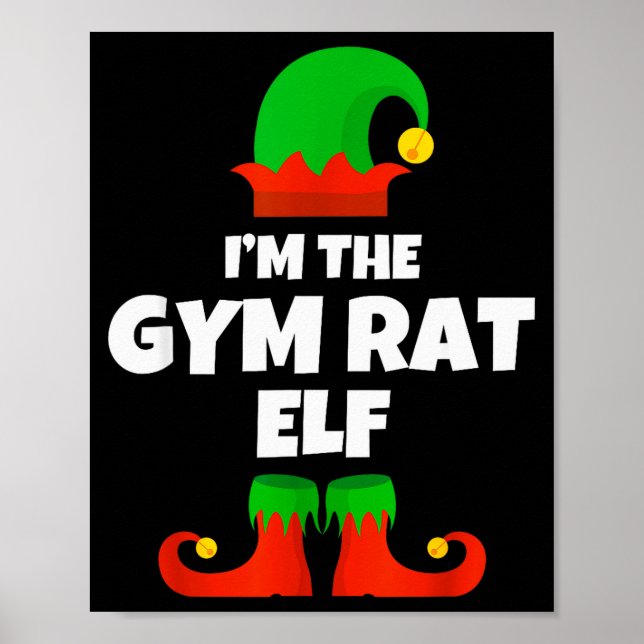Póster I'm The Gym Rat Elf Family Pajama Christmas Fitnes (Frente)
