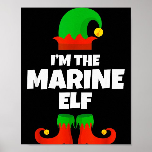 Póster I'm The Marine Elf Family Pajama Christmas Biology (Frente)