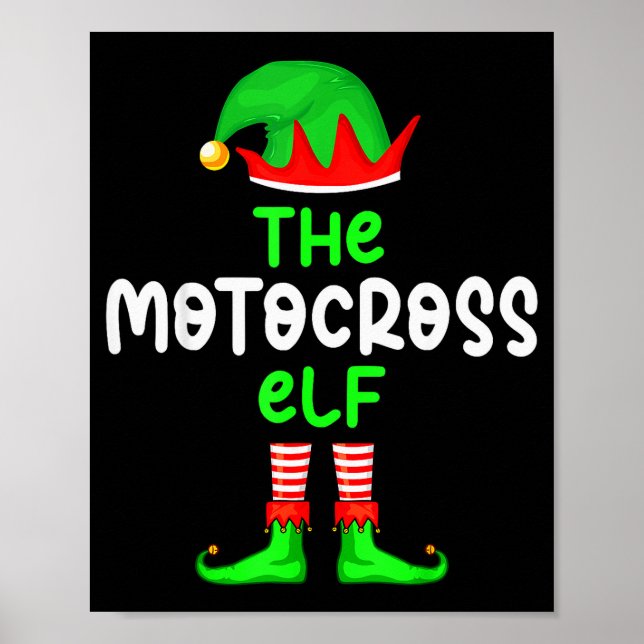 Póster I'm The Motocross Elf Dirt Bike Christmas Matching (Frente)