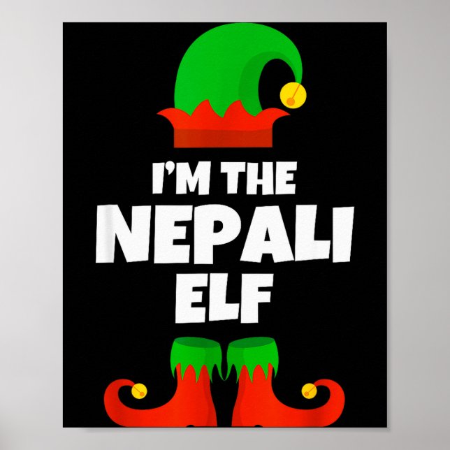 Póster I'm The Nepali Elf Family Pajama Christmas Funny N (Frente)