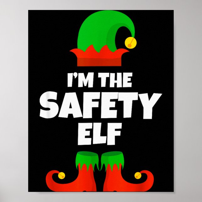 Póster I'm The Safety Elf Family Pajama Christmas Officer (Frente)