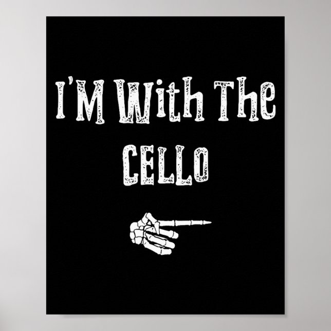Póster I'm With Cello Halloween Costume Funny Couples Mat (Frente)