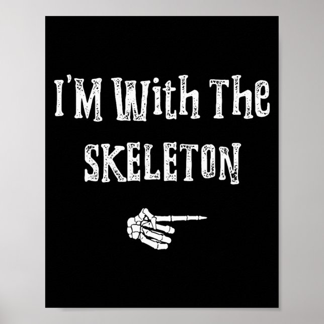 Póster I'm With Skeleton Halloween Costume Funny Couples  (Frente)