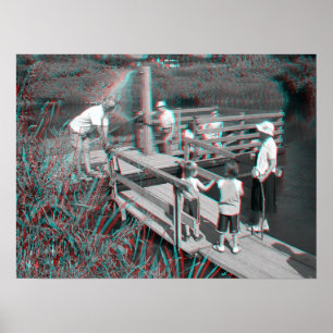 Póster Imagen 3D. Hampton Lode Ferry, Shropshire, Inglate