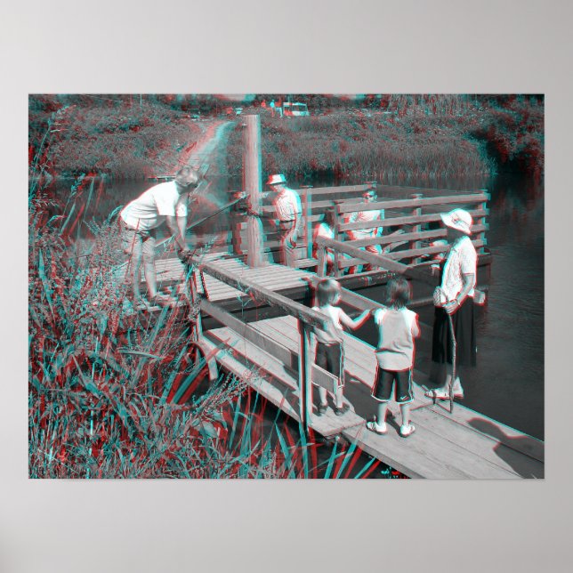 Póster Imagen 3D. Hampton Lode Ferry, Shropshire, Inglate (Frente)