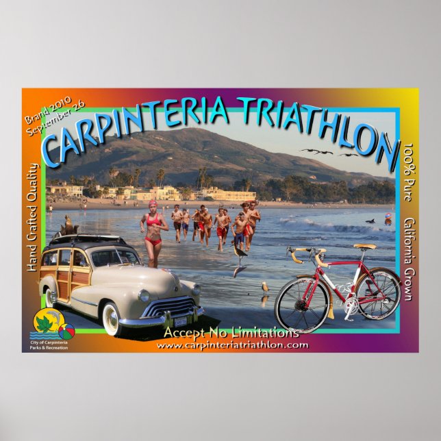 Póster imagen aplanada de triathlon 20101 (Frente)