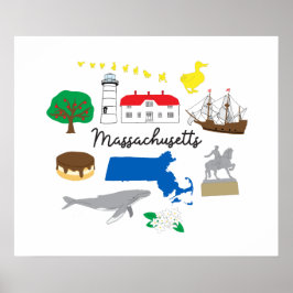Póster Imagen artística en pared de Massachusetts