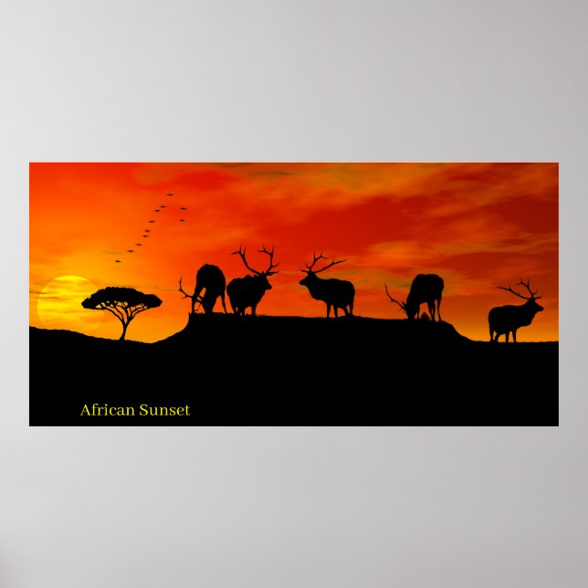 Póster Imagen de African Sunset para Poster (Frente)