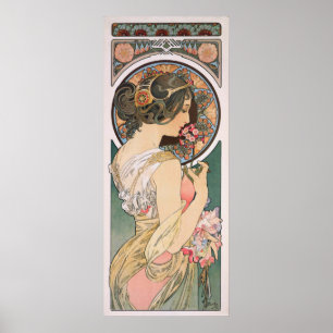 Póster Imagen de Alphonse Mucha - Art Nouveau vintage