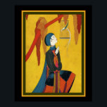 Póster Imagen de Art Deco Asiático por Frank Mackintosh 1<br><div class="desc">Impresión vibrante, asiática, Art Deco -Chica asiática en puerto de uva con Nightingale 16x20</div>