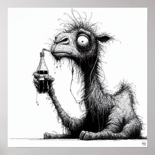 Póster Imagen de camello sedienta (Frente)